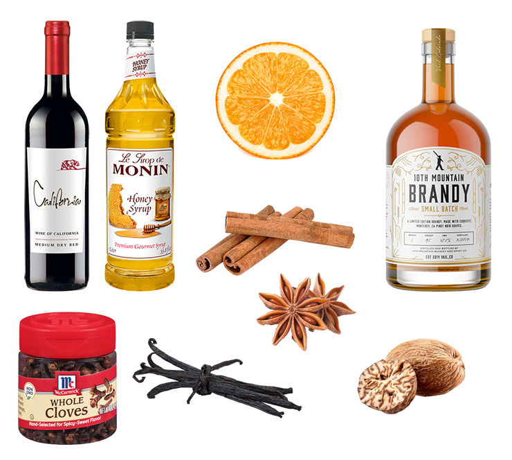 Warm holiday drink with cinnamon and cloves