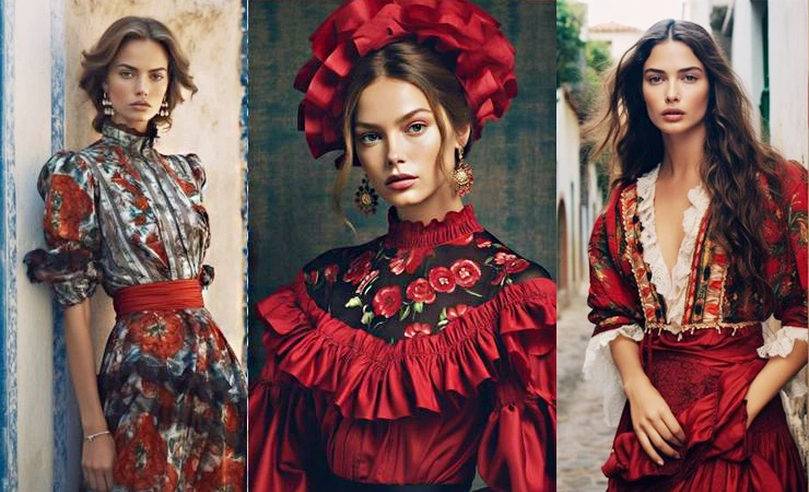 spanish Ruffled Blouses