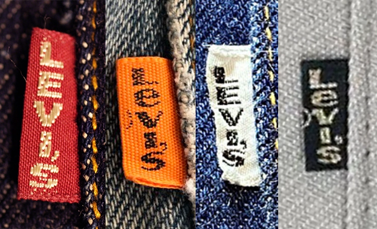 levi's jeans colotful tabs