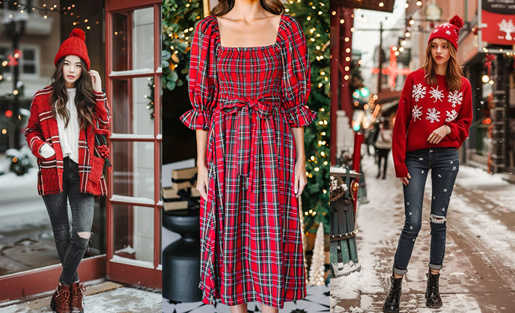 Christmas Elements in Everyday Outfits