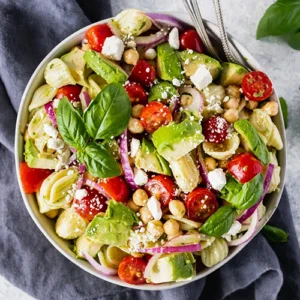 Pasta Salad With Chickpea, Avocado and Tomato