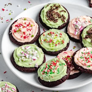 Chocolate Cookies with Peppermint Frosting
