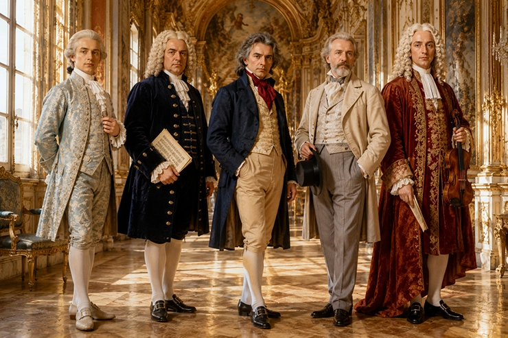 vestuario de músicos clásicos